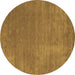 Round Abstract Brown Contemporary Rug, con27brn