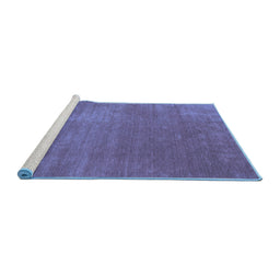 Sideview of Machine Washable Abstract Blue Contemporary Rug, wshcon27blu