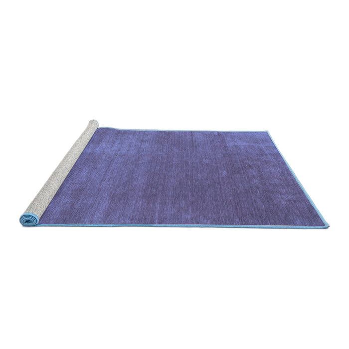 Sideview of Machine Washable Abstract Blue Contemporary Rug, wshcon27blu