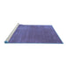 Sideview of Machine Washable Abstract Blue Contemporary Rug, wshcon27blu