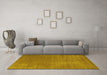 Machine Washable Abstract Yellow Contemporary Rug in a Living Room, wshcon27yw