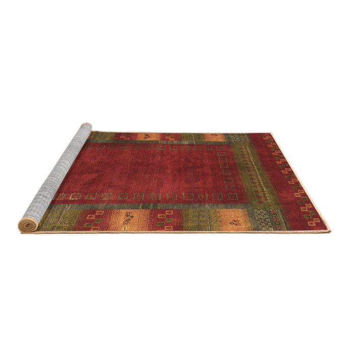 Sideview of Machine Washable Abstract Brown Contemporary Rug, wshcon2800brn
