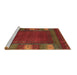 Sideview of Machine Washable Abstract Brown Contemporary Rug, wshcon2800brn