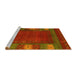 Sideview of Machine Washable Abstract Yellow Contemporary Rug, wshcon2800yw