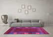 Machine Washable Abstract Purple Contemporary Area Rugs in a Living Room, wshcon2800pur