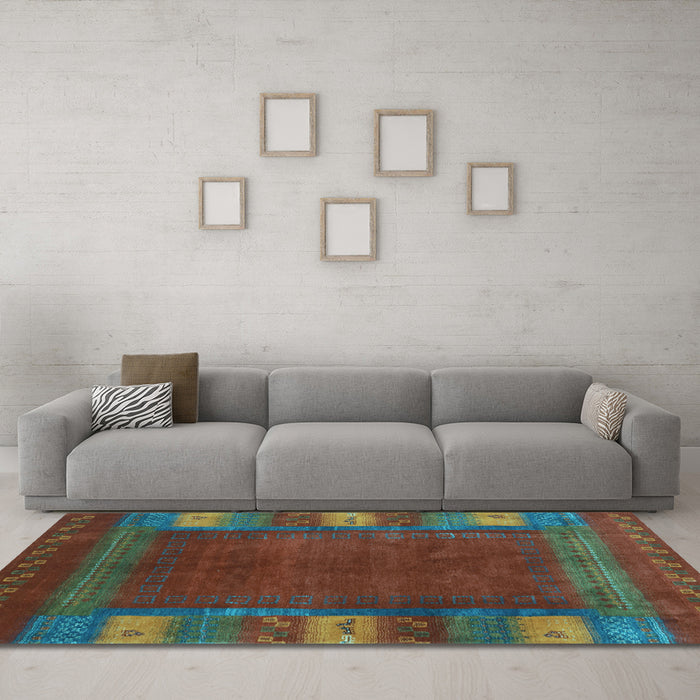 Machine Washable Abstract Light Blue Contemporary Rug in a Living Room, wshcon2800lblu