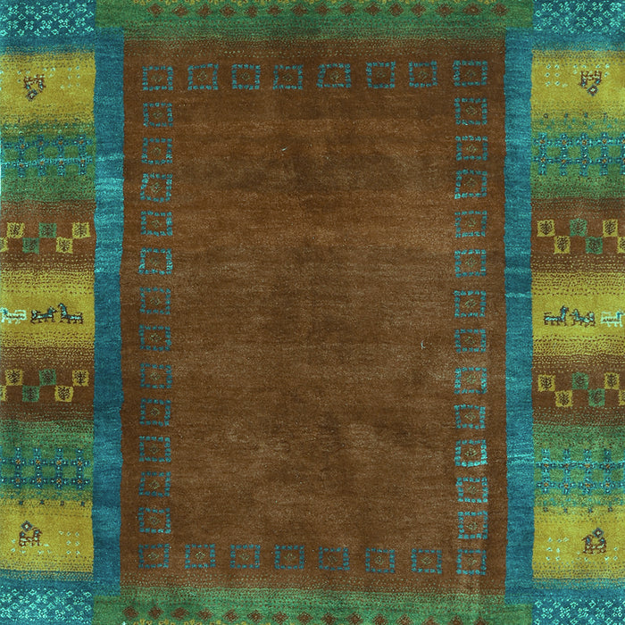 Machine Washable Abstract Turquoise Contemporary Area Rugs, wshcon2800turq