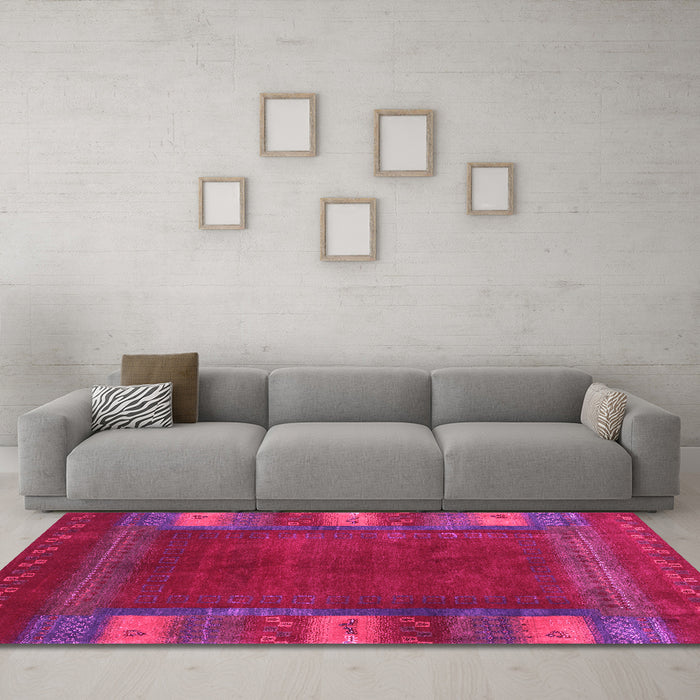 Machine Washable Abstract Pink Contemporary Rug in a Living Room, wshcon2800pnk