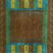 Square Machine Washable Abstract Turquoise Contemporary Area Rugs, wshcon2800turq