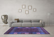 Machine Washable Abstract Blue Contemporary Rug in a Living Room, wshcon2800blu