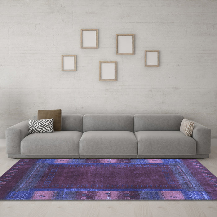 Machine Washable Abstract Blue Contemporary Rug in a Living Room, wshcon2800blu