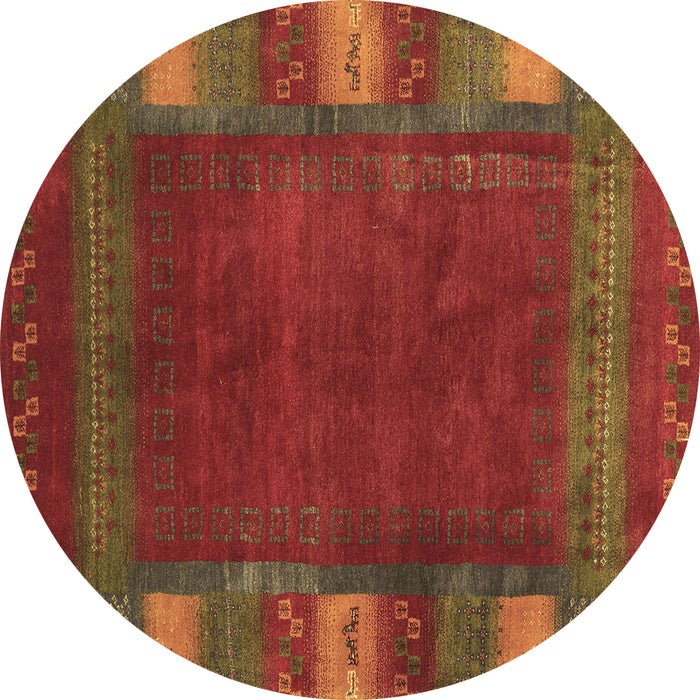 Round Abstract Brown Contemporary Rug, con2800brn