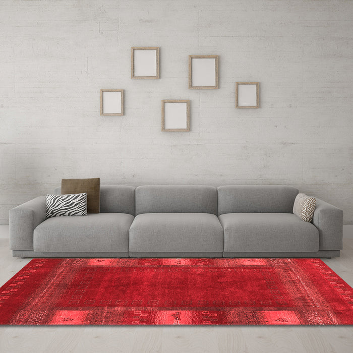 Contemporary Red Washable Rugs