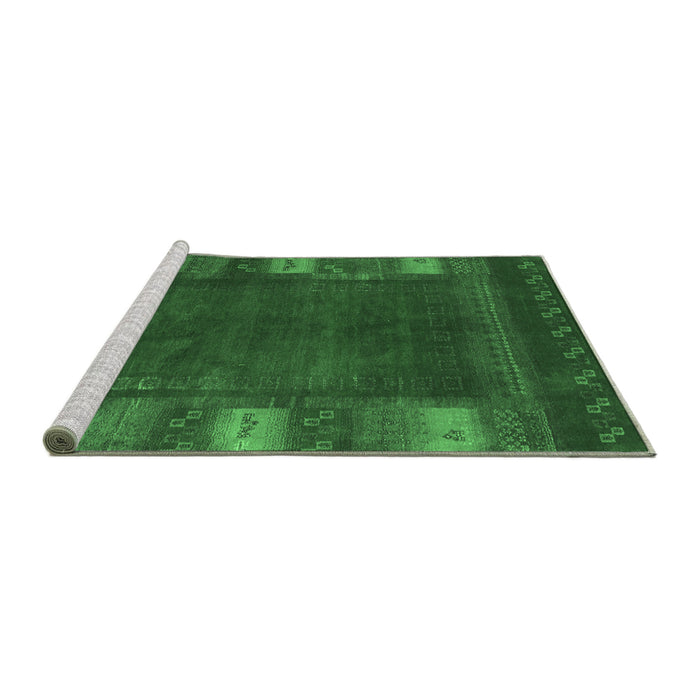 Sideview of Machine Washable Abstract Emerald Green Contemporary Area Rugs, wshcon2800emgrn
