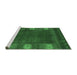 Sideview of Machine Washable Abstract Emerald Green Contemporary Area Rugs, wshcon2800emgrn