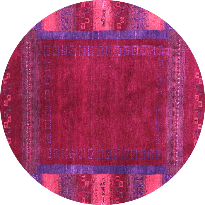 Round Abstract Pink Contemporary Rug, con2800pnk