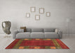 Machine Washable Abstract Brown Contemporary Rug in a Living Room,, wshcon2800brn