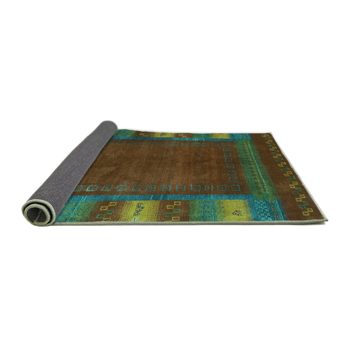 Sideview of Abstract Turquoise Contemporary Rug, con2800turq