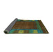 Sideview of Abstract Turquoise Contemporary Rug, con2800turq