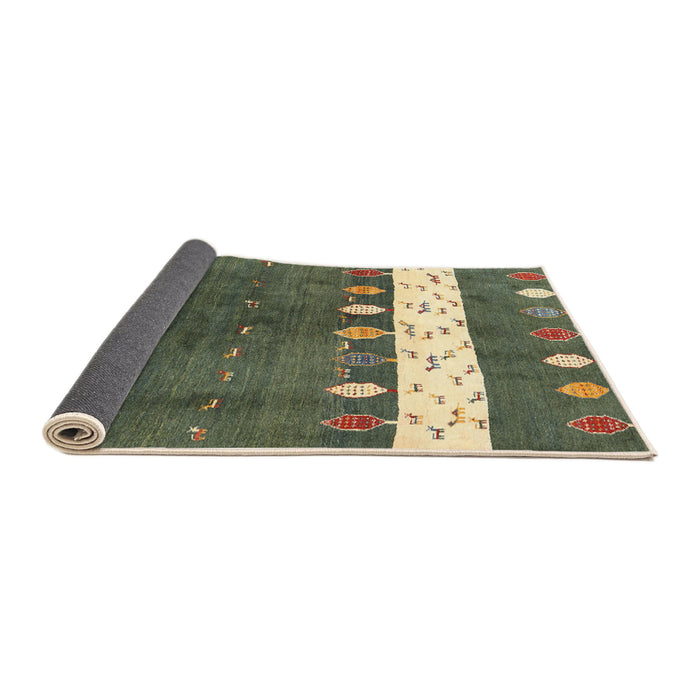 Thickness of Contemporary Khaki Green Modern Rug, con2801