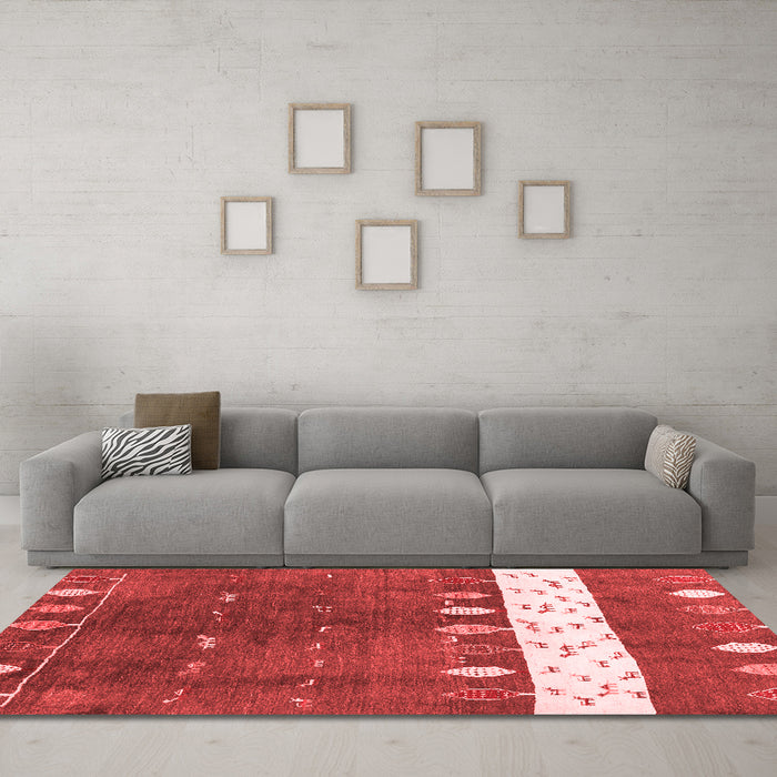 Contemporary Red Washable Rugs