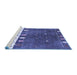 Sideview of Machine Washable Abstract Blue Contemporary Rug, wshcon2801blu