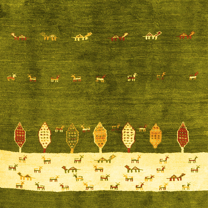 Abstract Yellow Contemporary Rug, con2801yw