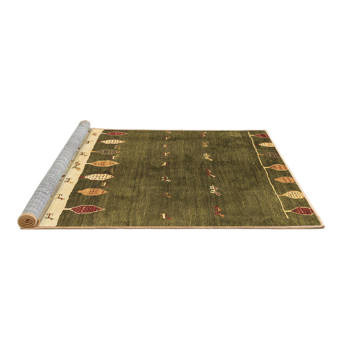Sideview of Machine Washable Abstract Brown Contemporary Rug, wshcon2801brn