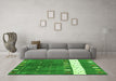 Machine Washable Abstract Green Contemporary Area Rugs in a Living Room,, wshcon2801grn