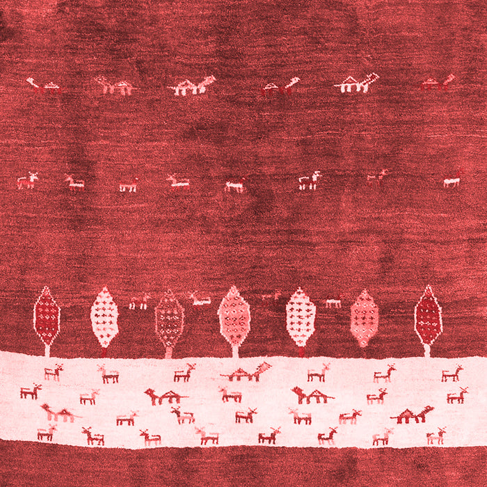 Machine Washable Abstract Red Contemporary Rug, wshcon2801red