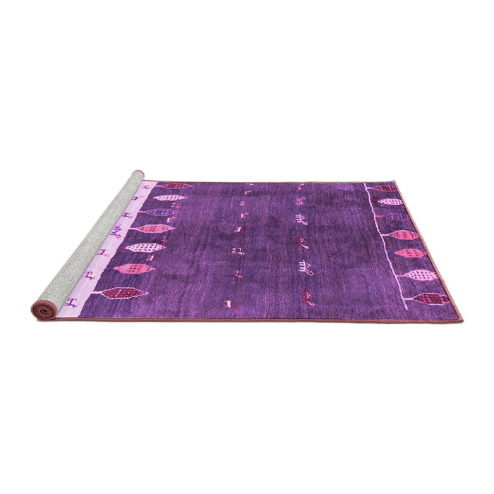 Sideview of Machine Washable Abstract Purple Contemporary Area Rugs, wshcon2801pur