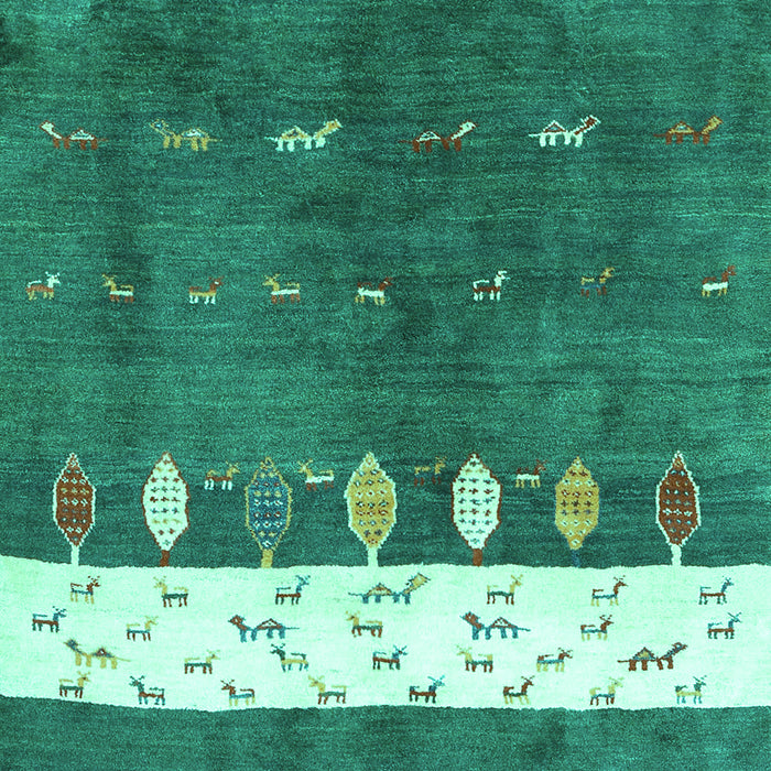 Abstract Turquoise Contemporary Rug, con2801turq