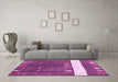 Machine Washable Abstract Pink Contemporary Rug in a Living Room, wshcon2801pnk