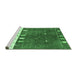 Sideview of Machine Washable Abstract Emerald Green Contemporary Area Rugs, wshcon2801emgrn