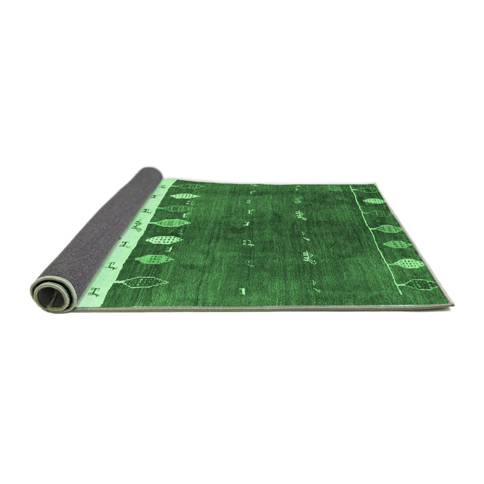 Sideview of Abstract Emerald Green Contemporary Rug, con2801emgrn