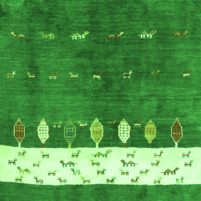 Abstract Green Contemporary Rug, con2801grn