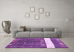 Machine Washable Abstract Purple Contemporary Area Rugs in a Living Room, wshcon2801pur