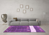 Machine Washable Abstract Purple Contemporary Rug, wshcon2801pur