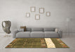 Machine Washable Abstract Brown Contemporary Rug in a Living Room,, wshcon2801brn