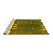 Sideview of Machine Washable Abstract Yellow Contemporary Rug, wshcon2801yw