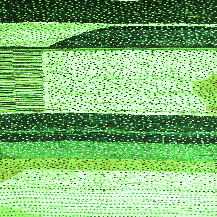 Serging Thickness of Machine Washable Abstract Green Contemporary Area Rugs, wshcon2802grn