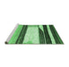 Sideview of Machine Washable Abstract Emerald Green Contemporary Area Rugs, wshcon2802emgrn