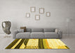 Machine Washable Abstract Yellow Contemporary Rug in a Living Room, wshcon2802yw