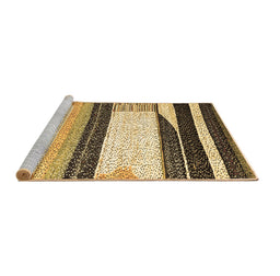 Sideview of Machine Washable Abstract Brown Contemporary Rug, wshcon2802brn