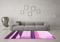 Machine Washable Abstract Pink Contemporary Rug, wshcon2802pnk