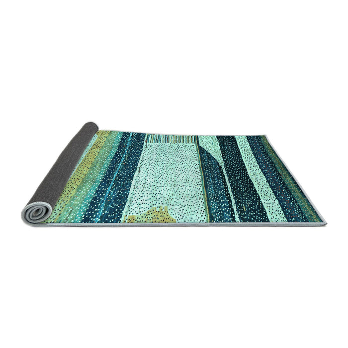 Sideview of Abstract Light Blue Contemporary Rug, con2802lblu