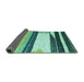 Sideview of Abstract Turquoise Contemporary Rug, con2802turq