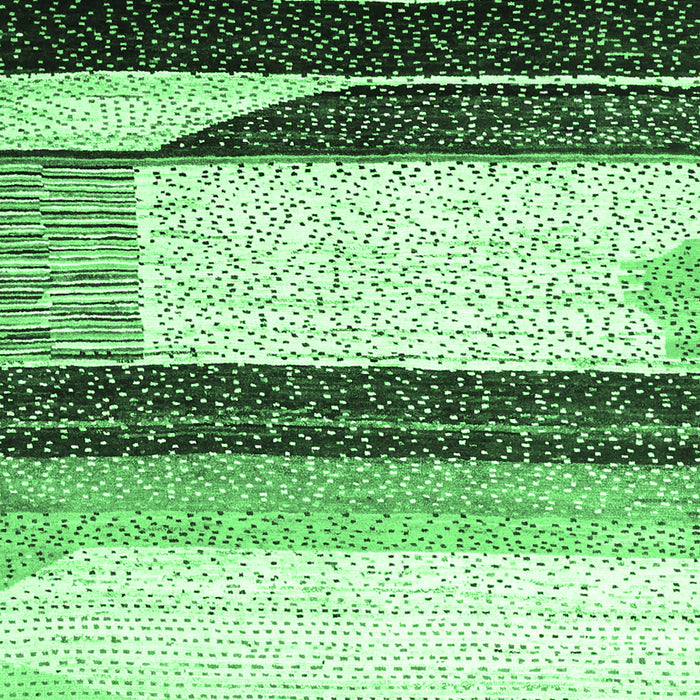 Machine Washable Abstract Emerald Green Contemporary Area Rugs, wshcon2802emgrn