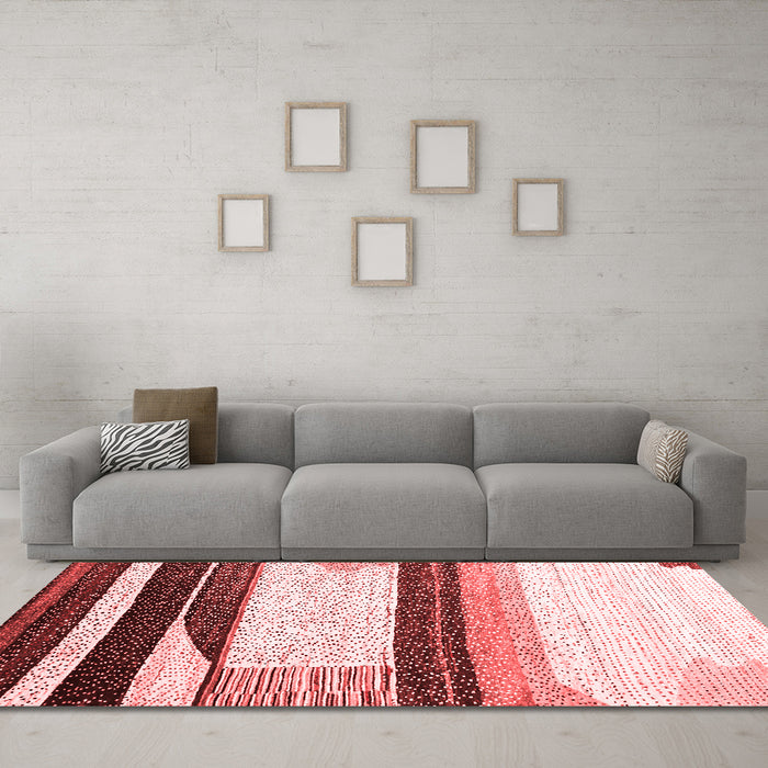 Contemporary Red Washable Rugs