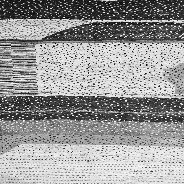 Serging Thickness of Machine Washable Abstract Gray Contemporary Rug, wshcon2802gry